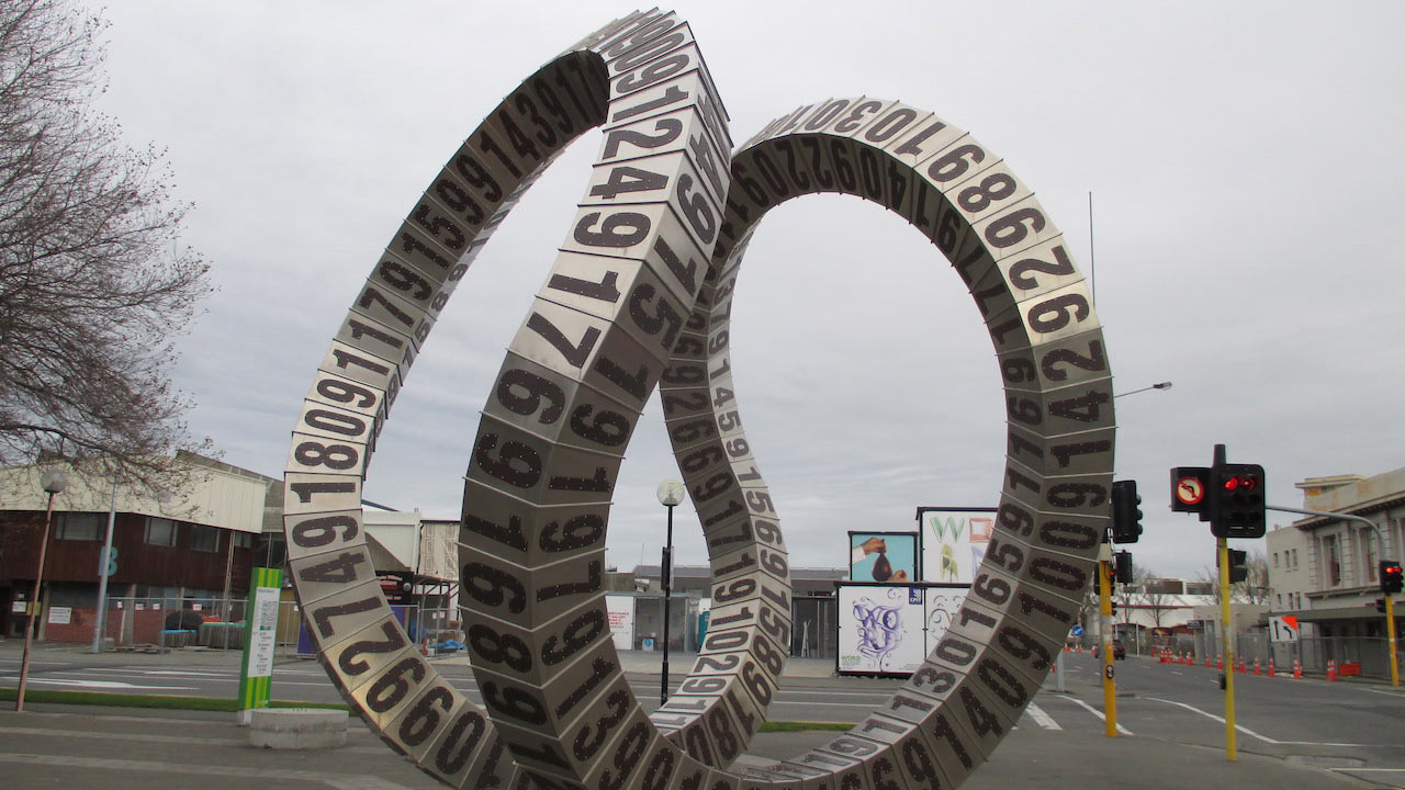 An artistic sculpture in Christchurch, New Zealand