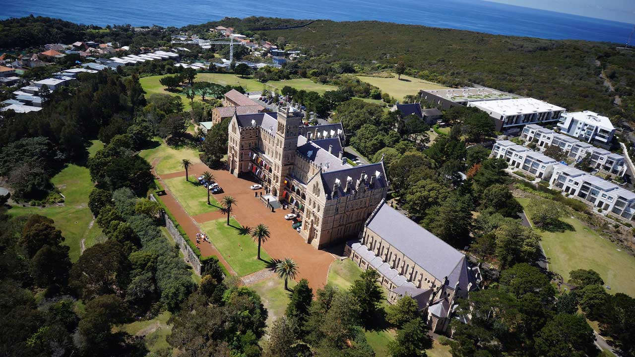 An aerial view of ICMS's campus in Manly, Australia