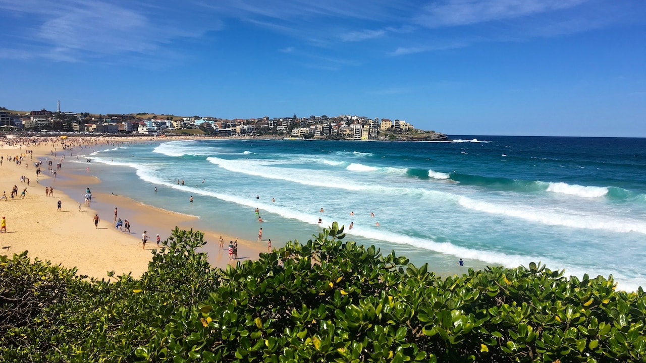 Coogee Beach on a sunny day in Sydney