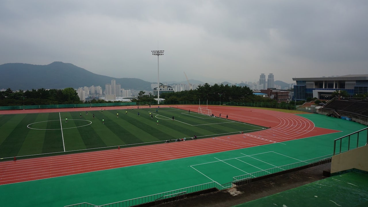 Athletic field on Pusan National University campus in Busan