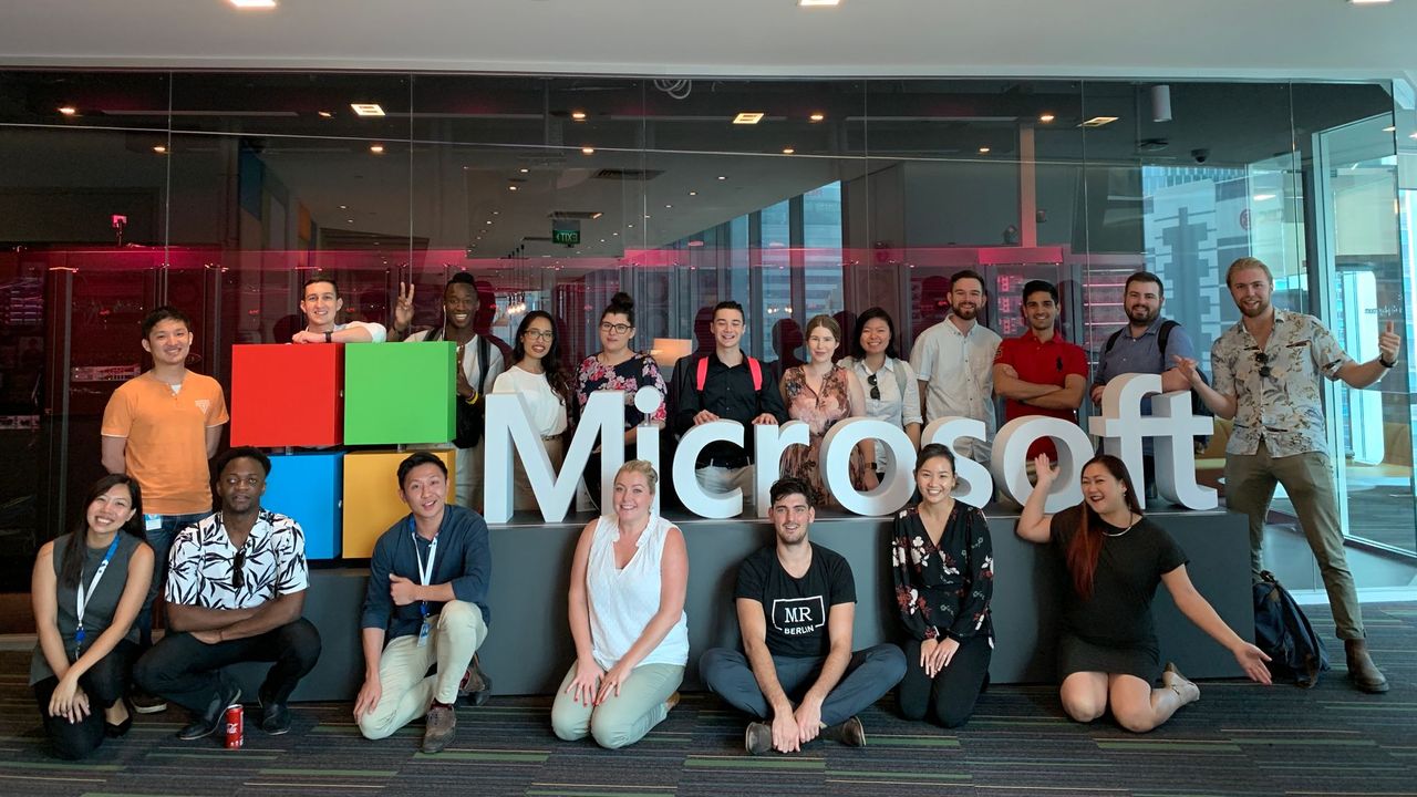 Students visiting Microsoft