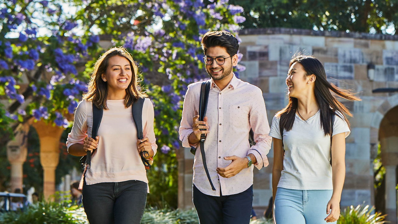 Three Students on University of Queensland Campus