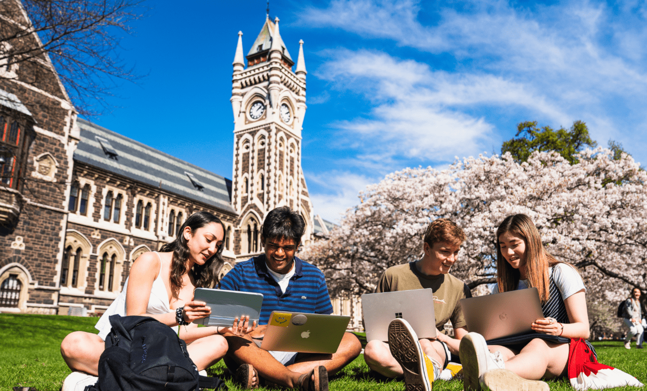Students studying in Otago Campus center